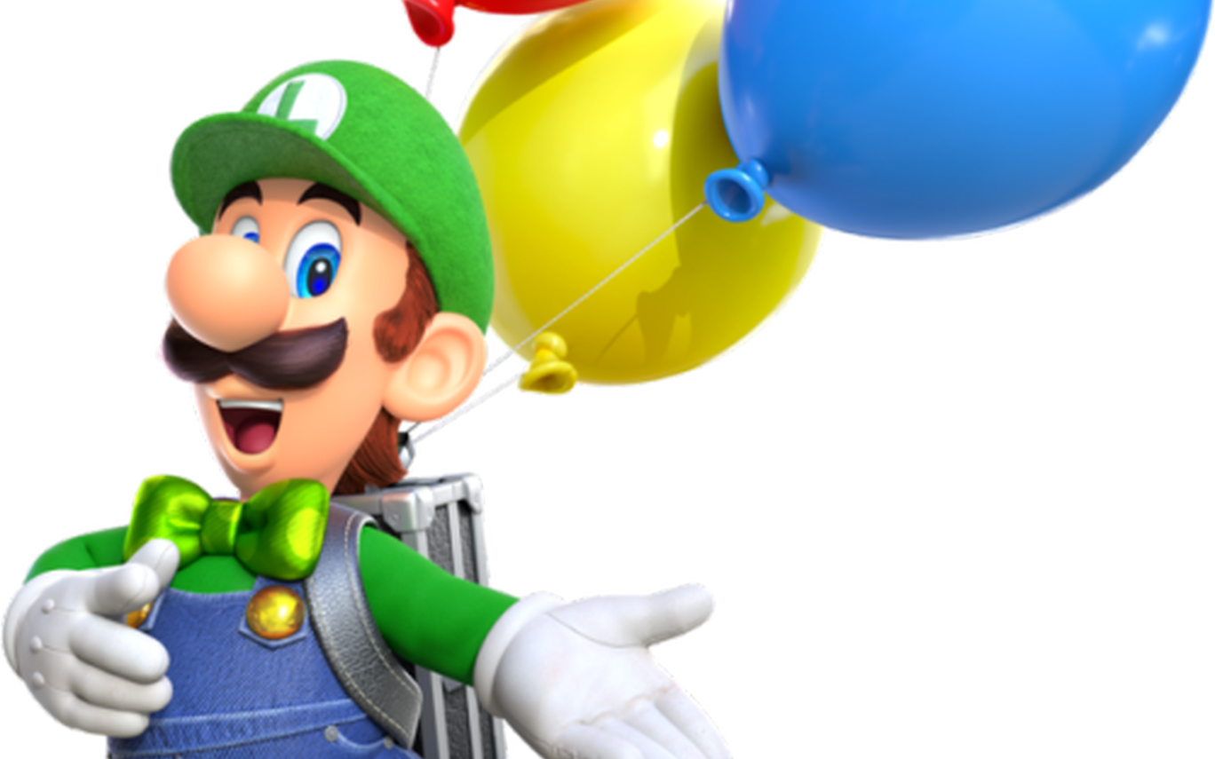 Spoilers Alert Super Smash Bros Skin Ideas For Characters - Super Mario Odyssey Luigi Balloon World (1368x855), Png Download
