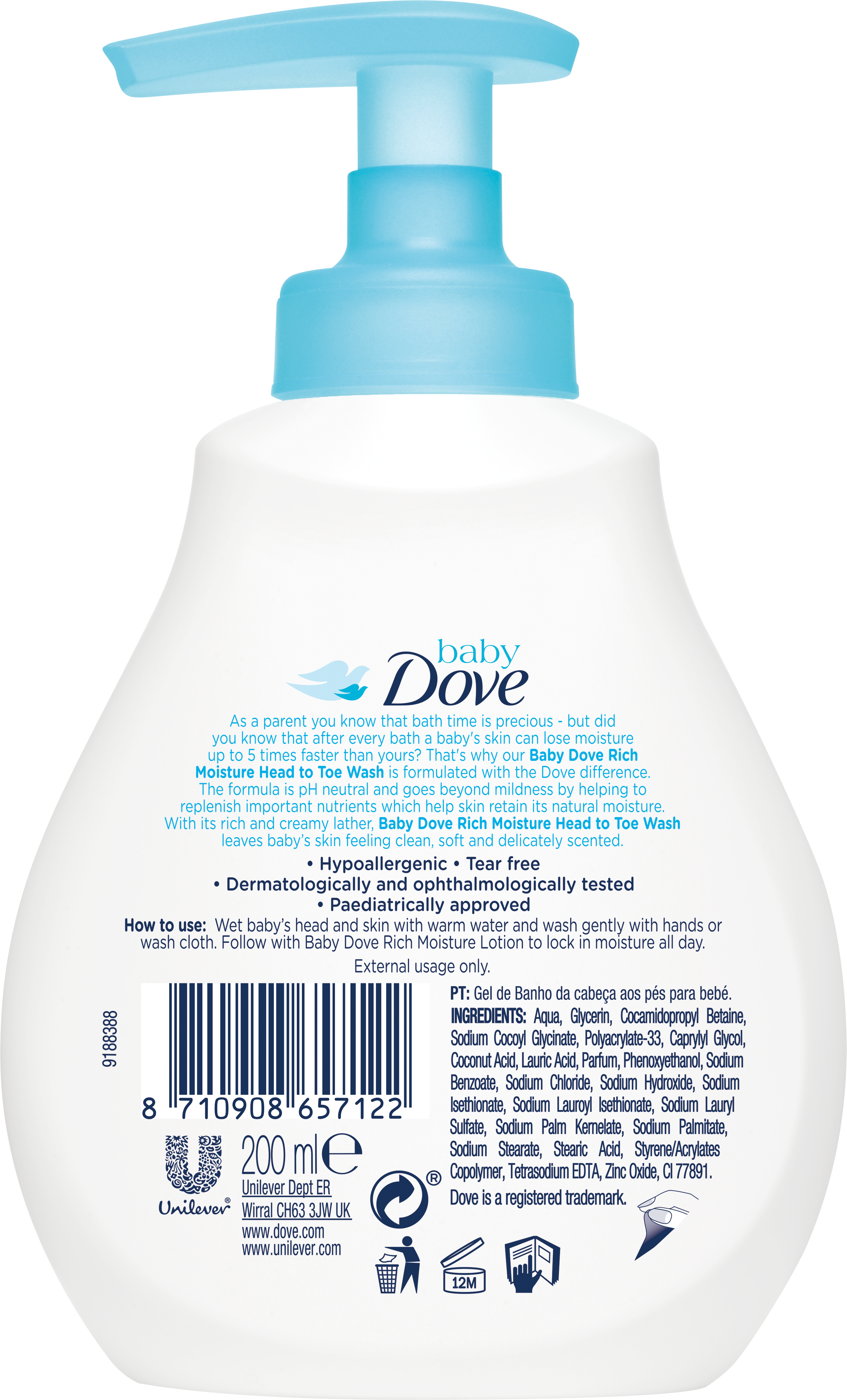 Dove Baby Head To Toe Wash (5000x5000), Png Download