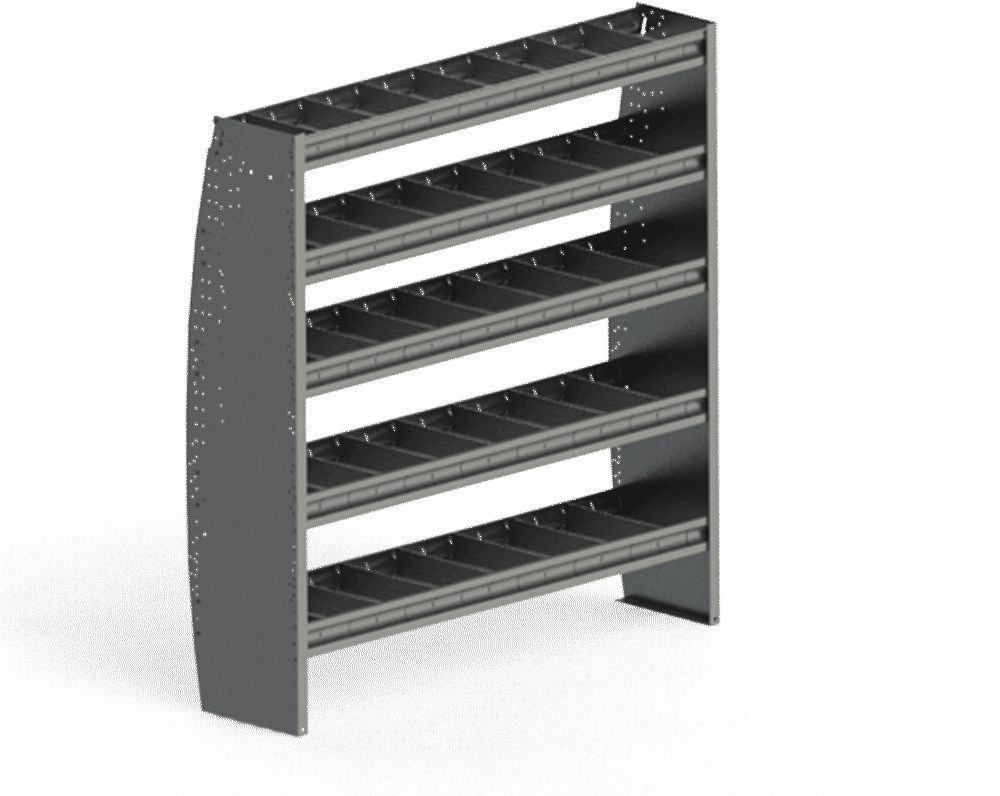 Picture Of Contoured Shelving With 5 Shelves 60" - Chest Of Drawers (1000x1000), Png Download