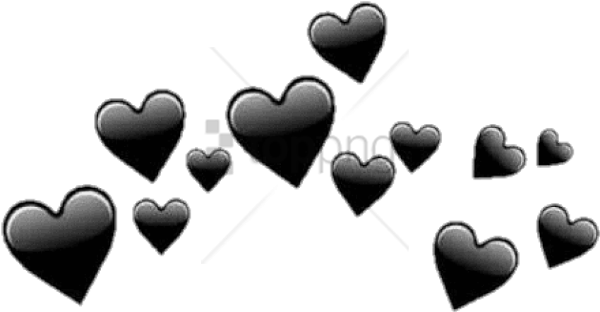 Free Png Black Hearts Tumblr Png Image With Transparent - Transparent Overlays (850x443), Png Download