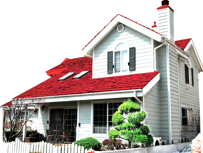 House With Red Roof - Red Roof House Png (796x600), Png Download