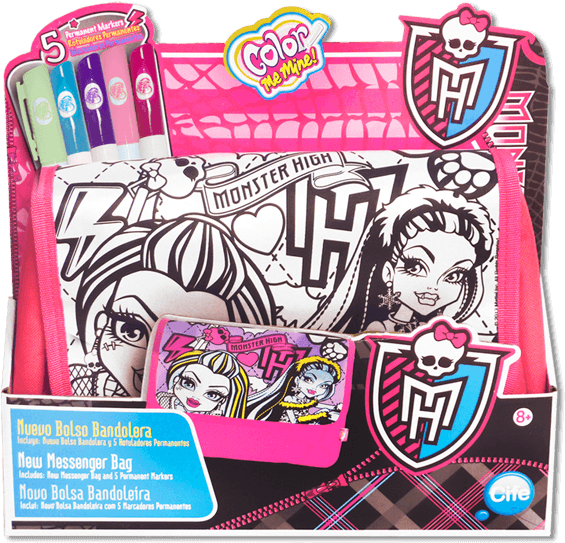 New Messenger Bag - Monster High (661x566), Png Download