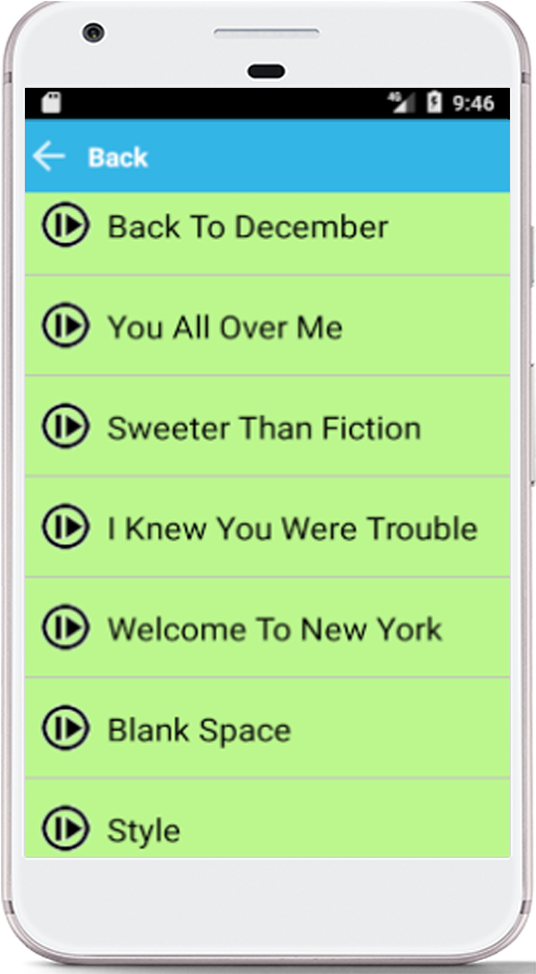 Taylor Swift All Songs Lyrics For Android - Smartphone (550x900), Png Download