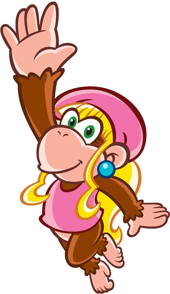 That Rope Is Actually Part Of Cranky Kong's Anatomy - Dixie Kong King Of Swing (603x1024), Png Download