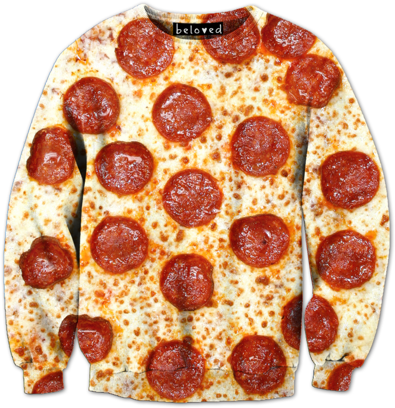 Pepperoni Pizza Sweatshirt - Kids Pizza Shirt (1024x1024), Png Download