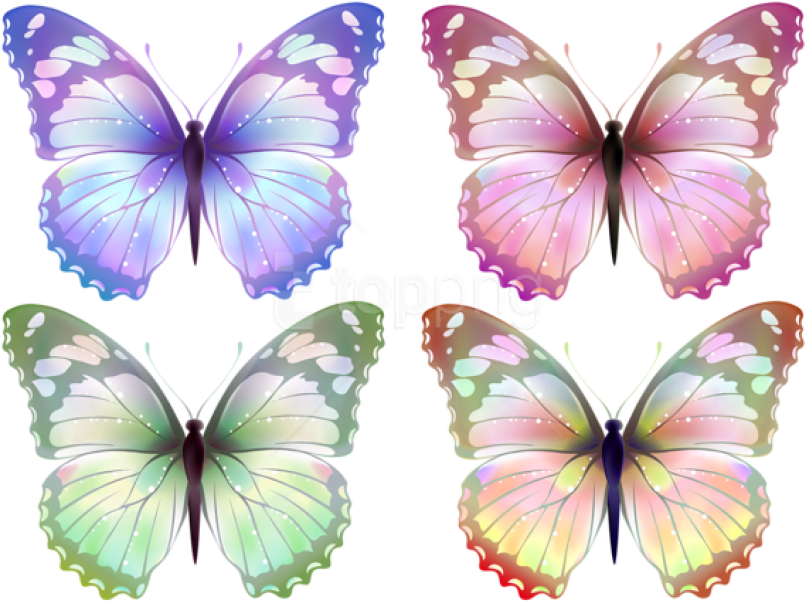 Free Png Download Transparent Butterfly Clipart Png - 3d Butterfly Clipart (850x662), Png Download