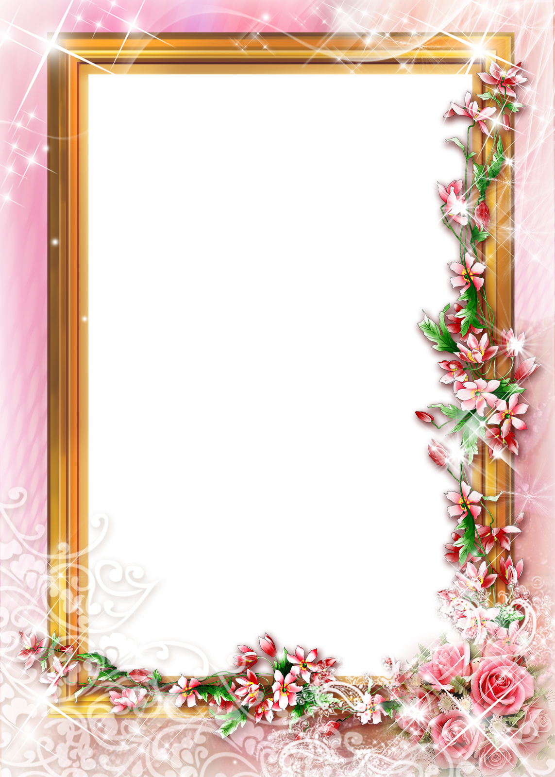 Diseños Para Photoshop De Navidad - Marcos Para Fotos Florales (1143x1600), Png Download