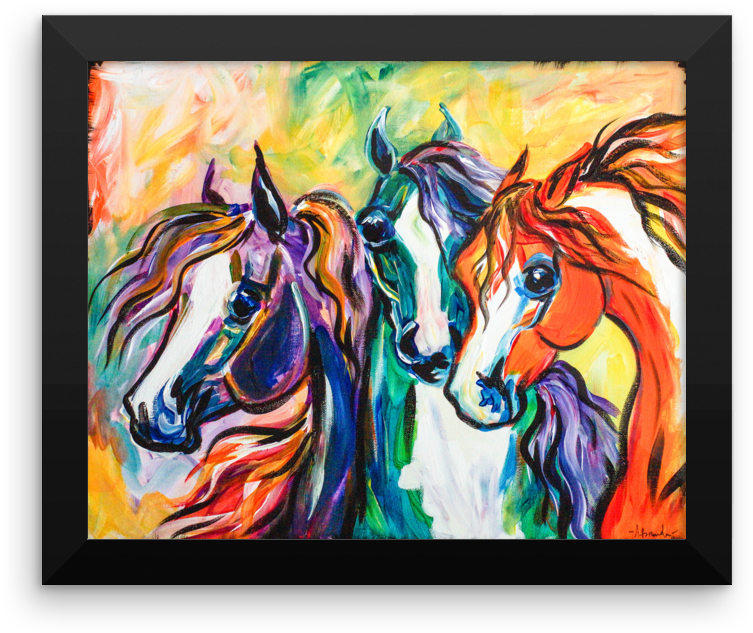 Three Amigos Framed Photo Paper Print - Horse (1000x1000), Png Download