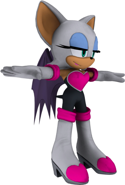 Download Zip Archive - Rouge The Bat Model (750x650), Png Download