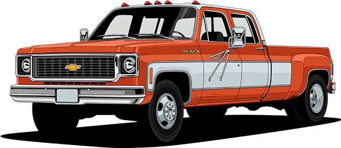 Truck Centenninal Mh - 1973 C30 One Ton Dually (985x385), Png Download