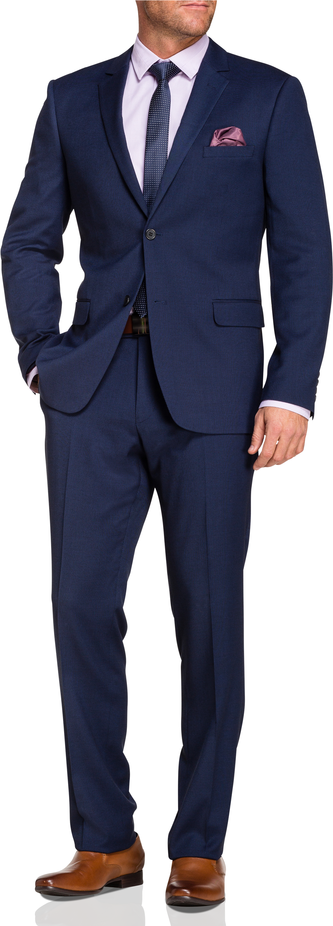 Navy Spectre Stretch 2 Button Suit - Tarocash Spectre (3000x3000), Png Download