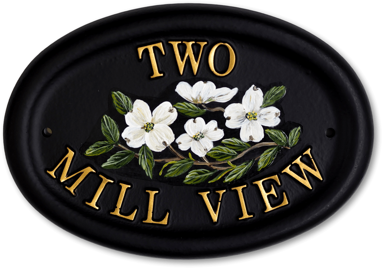 Dogwood Flat Painted House Sign - Jasmine (1400x969), Png Download