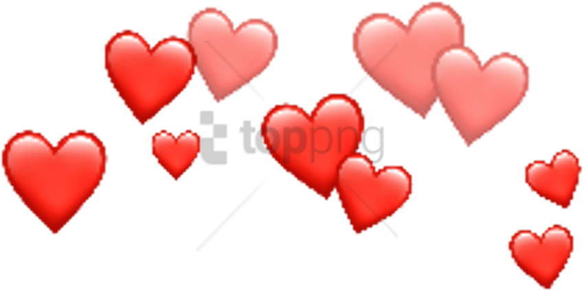 Free Png Red Heart Crown Png Image With Transparent - Emoji Heart Crown Png (850x426), Png Download
