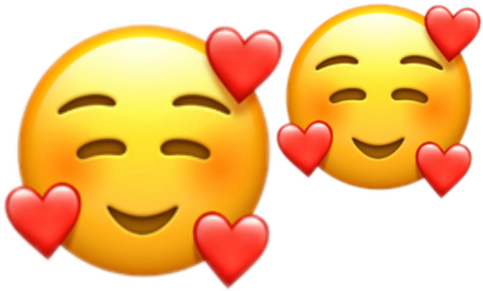 Emoji Love Whatsapp Emojiselfie Remixit - Emoji With Hearts Around (1024x1024), Png Download