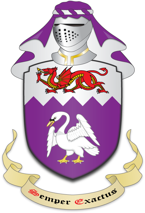 Armorial Achievement For Clifford Gienau Jr - Swan Coat Of Arm (612x792), Png Download