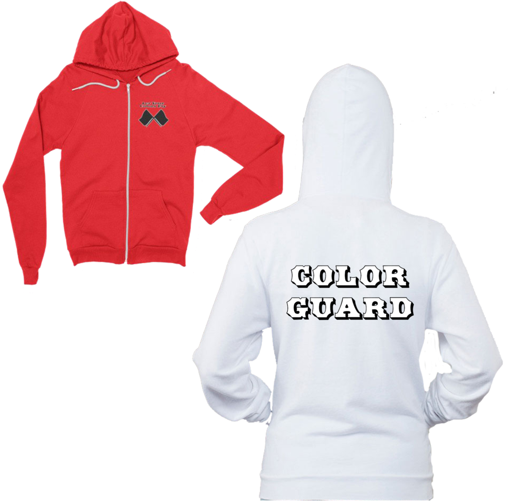 Let Your Colors Fly Color Guard Zip Front Hoodie Features - Sweatshirt (1024x1024), Png Download