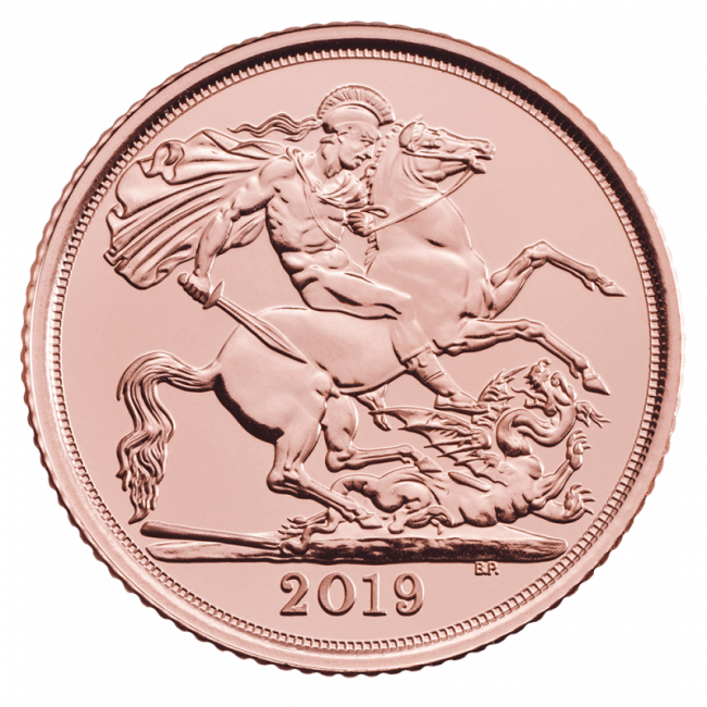 Half Sovereign Elizabeth Ii Gold Coin Front - 2019 Gold Sovereign (650x650), Png Download