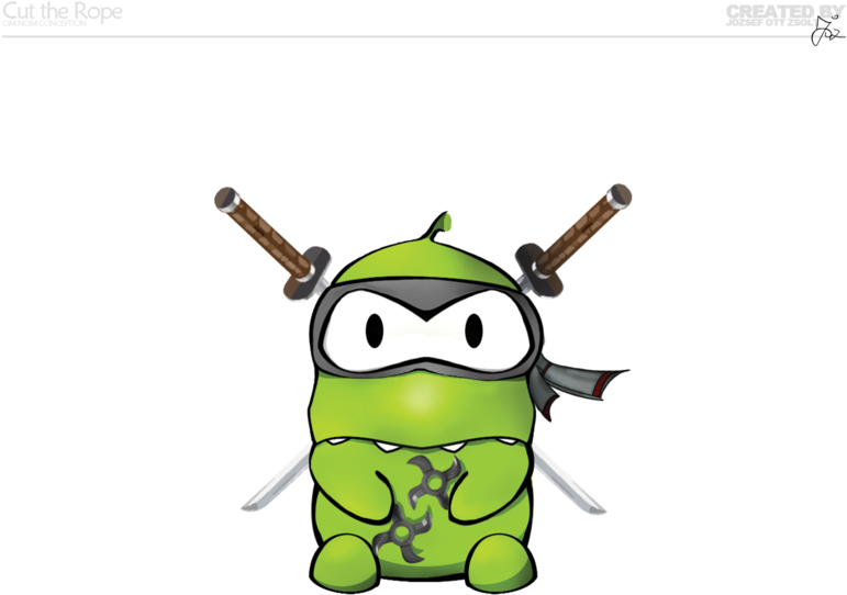 Om Nom Cut The Rope Game Clipart Free Clip Art Images - Om Nom Ninja (800x800), Png Download