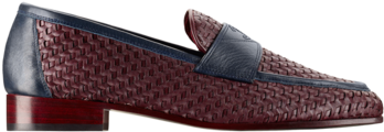 Loafers Braided Lambskin U0026 Crumpled Calfskin-burgundy - Slip-on Shoe (564x720), Png Download