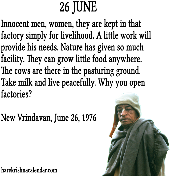 26 June - Srila Prabhupada Quotes On Food (800x800), Png Download