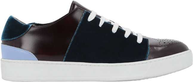 Dark Brown Leather Sneakers With Velvet Details - Suede (960x1440), Png Download