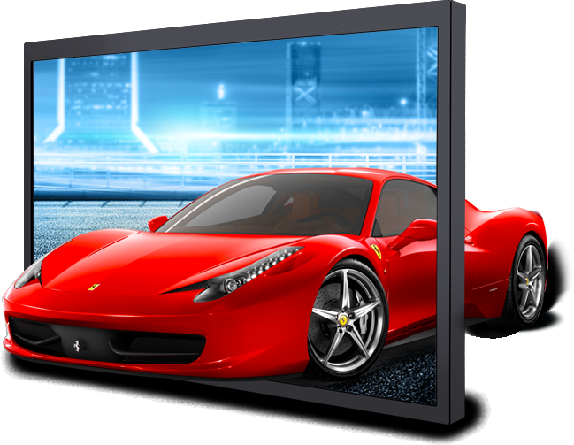 22/32/43 Inch Wall Mounted Vertical Advertising Display - Cars Image For Editing (649x503), Png Download