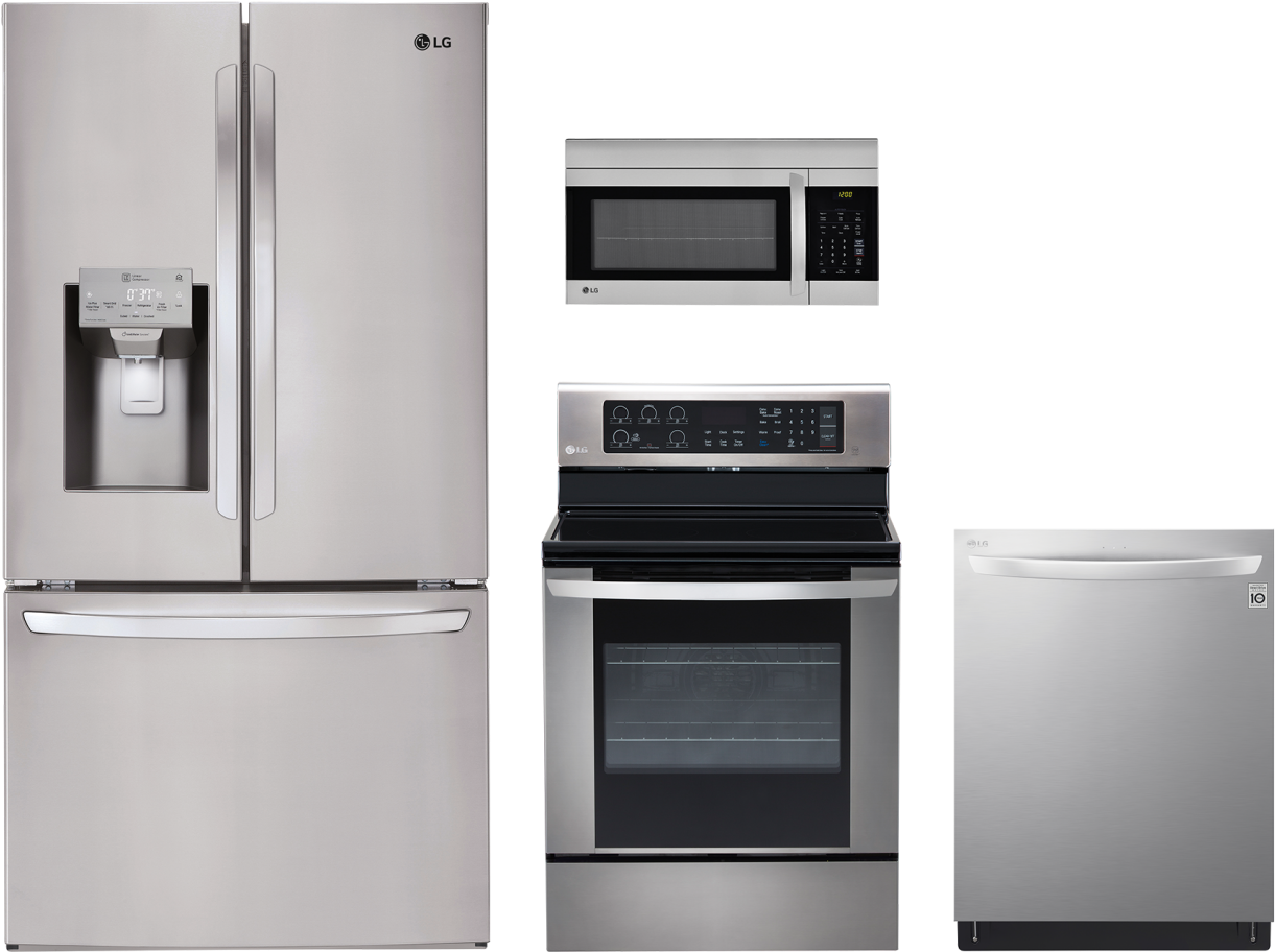 Lg 4 Piece Kitchen Package Stainless Steel Lgkitlfxs28968s - Lg Lre3061st (1280x1280), Png Download