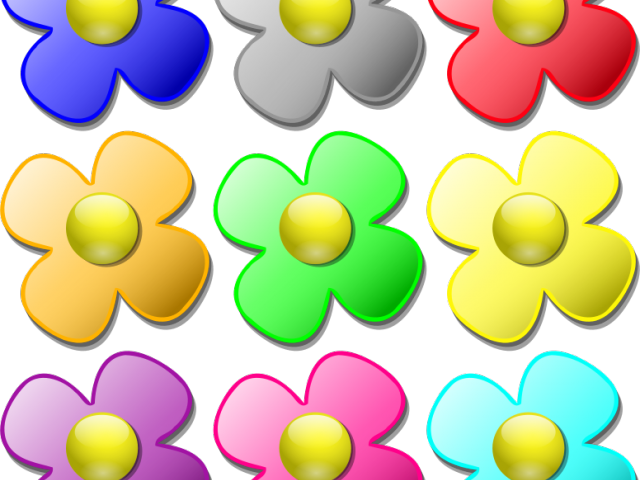 Flowers Color Clipart Small Flower - Flower Pattern Printable Colored (640x480), Png Download