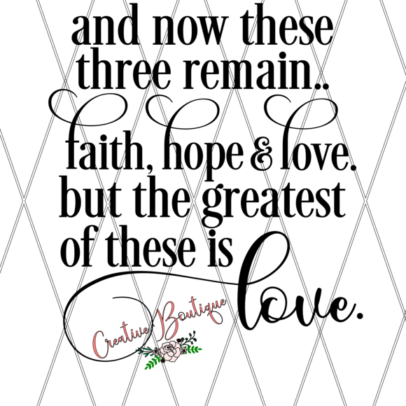 And Now These Three Remain Faith Hope Love - Line Art (580x580), Png Download