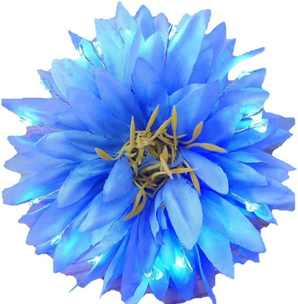 Blue Light Up Glowing Hair Flower -littlelightlab - Artificial Flower (600x600), Png Download
