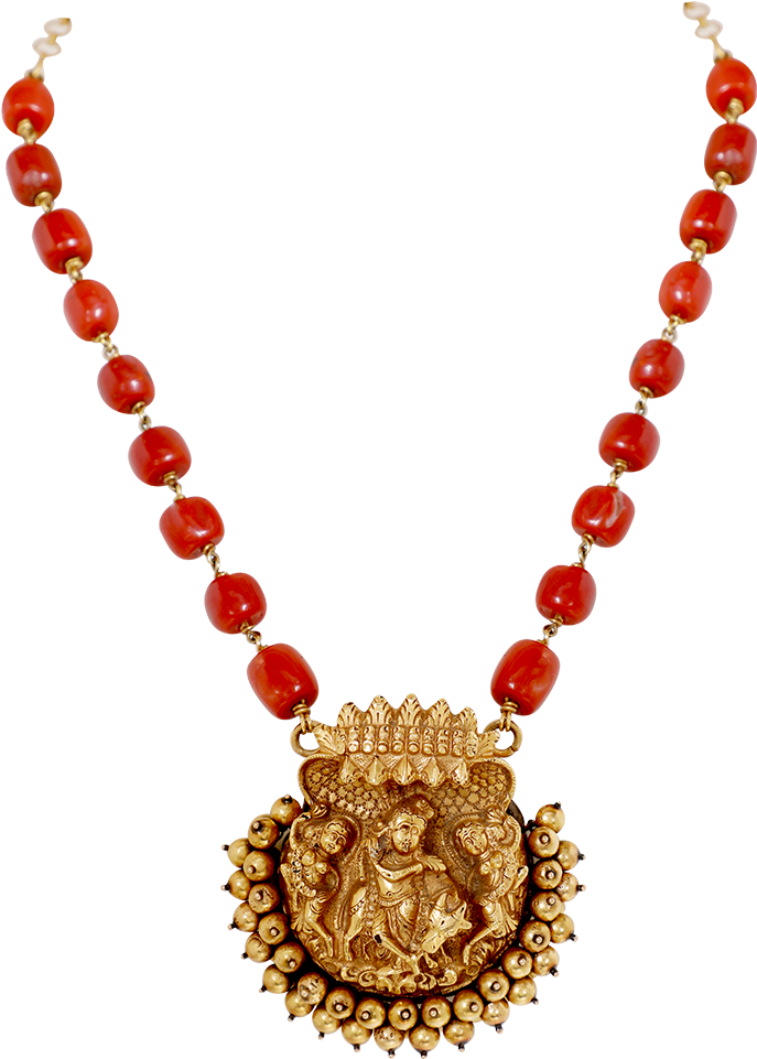 Divine Krishna Coral Bead Haaram (1000x1000), Png Download