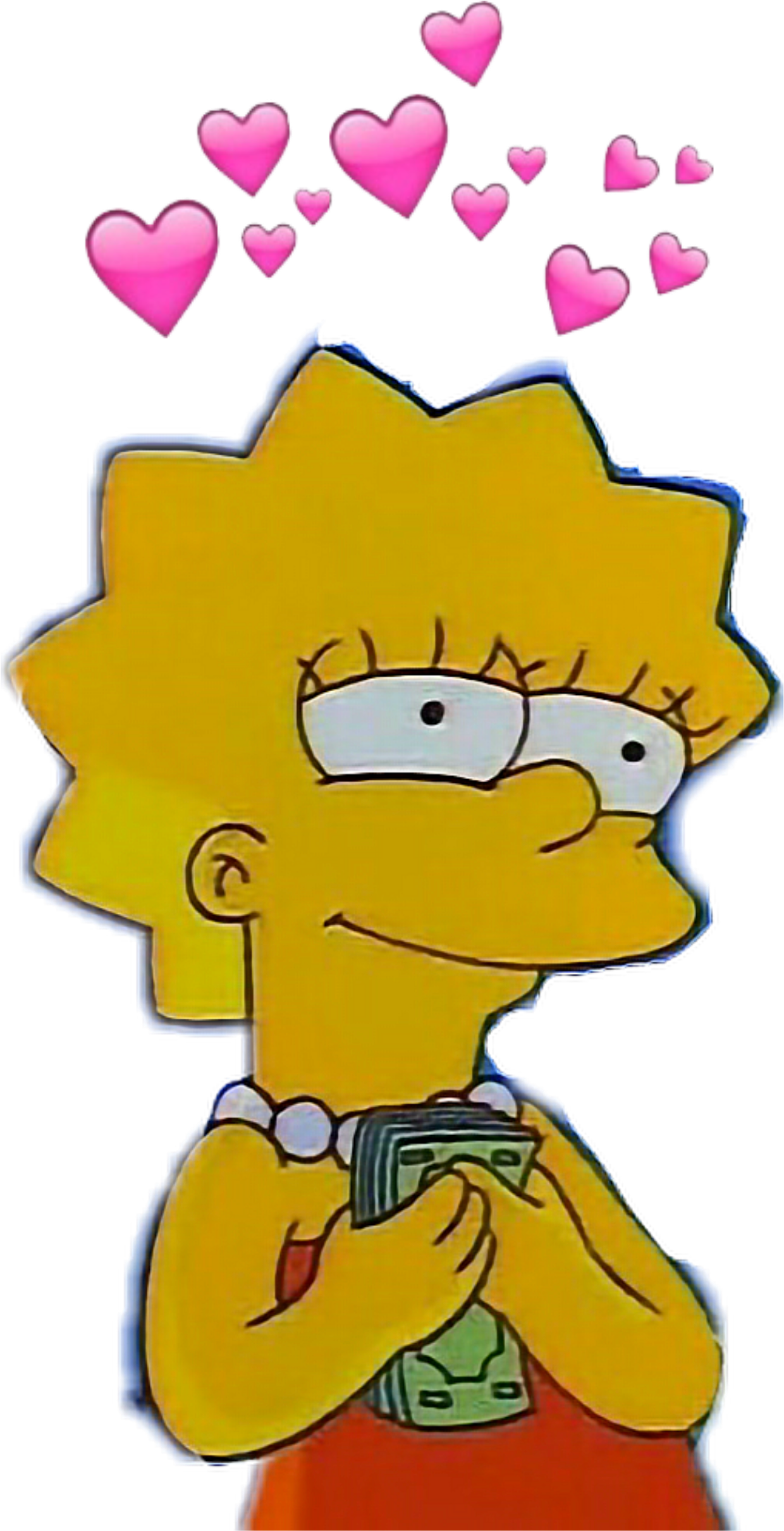 Simpsons Lisasimpson Cute Aesthetic Money Hearts Hearte (2896x2896), Png Download