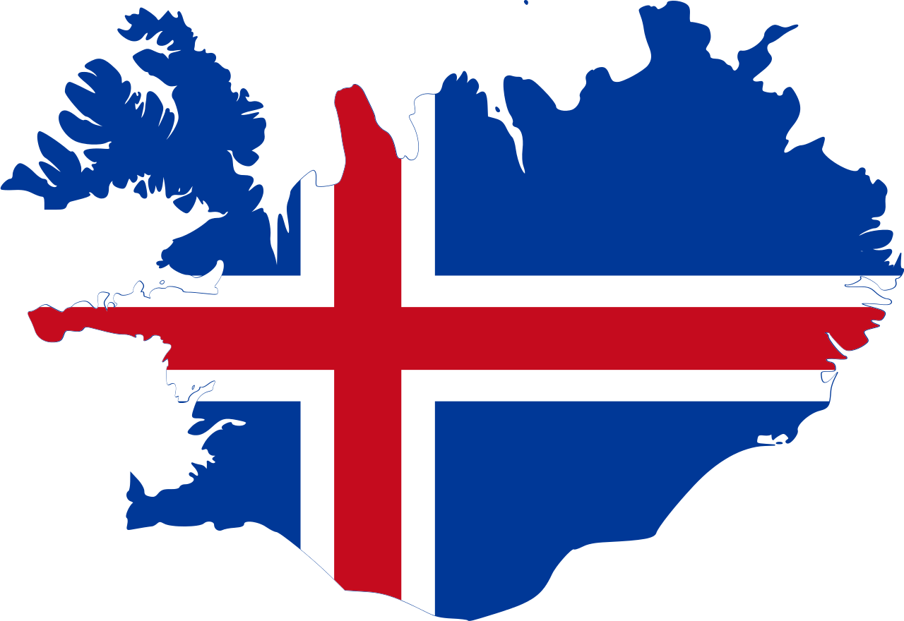 Iceland Flag Outline With File Icelandstub Svg Wikipedia - Iceland Map Flag Png (1280x880), Png Download
