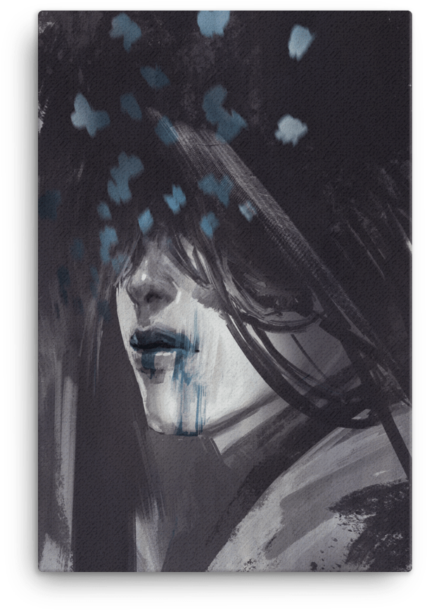 Goth Tribal Butterfly Portrait Painting Binge Store - Painting (1000x1000), Png Download