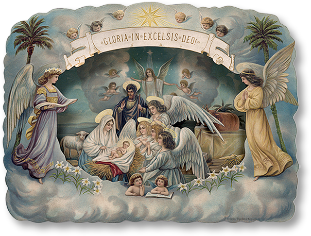 The Birth Of Jesus ❤ - Painting (640x486), Png Download
