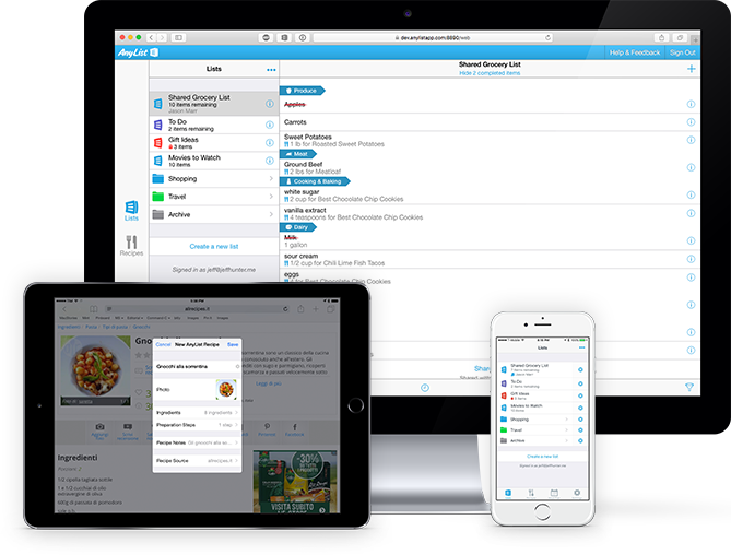 Access Your Lists And Recipes On All Of Your Ios Devices - Operating System (669x508), Png Download