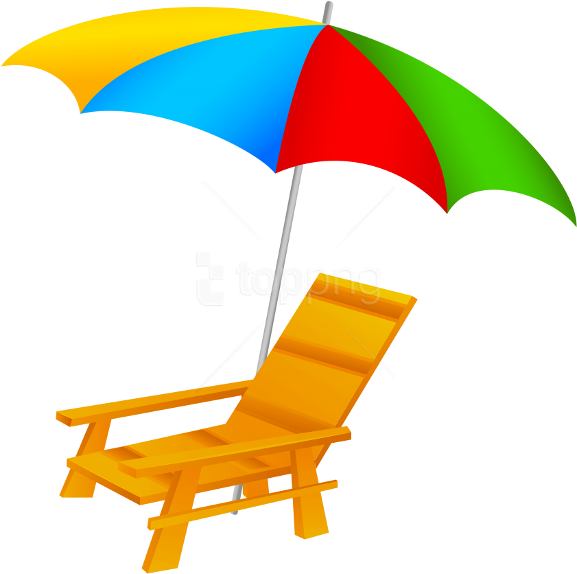 Free Png Download Beach Umbrella And Chair Clipart - Sun Umbrella Clip Art (850x845), Png Download