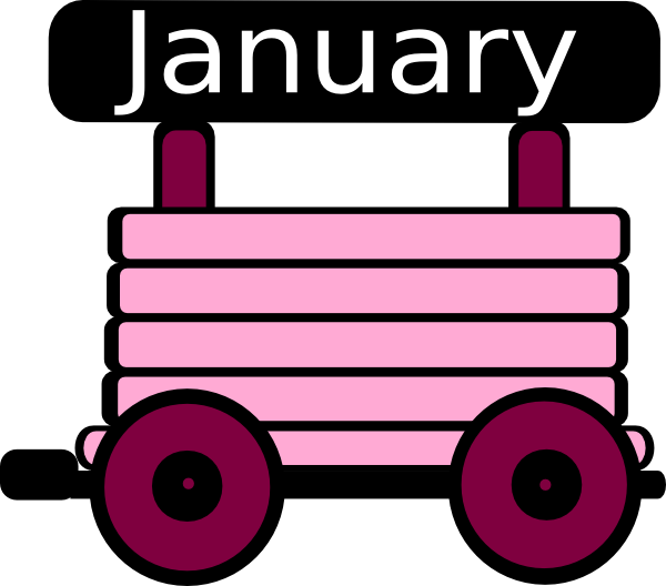 January Clipart Pink (600x528), Png Download
