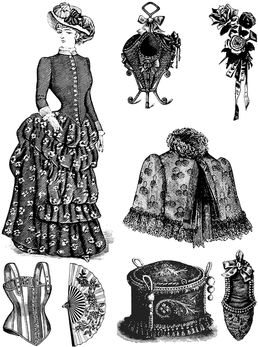 Corset Drawing Old Time - Transparent Fashion Backgrounds (552x720), Png Download