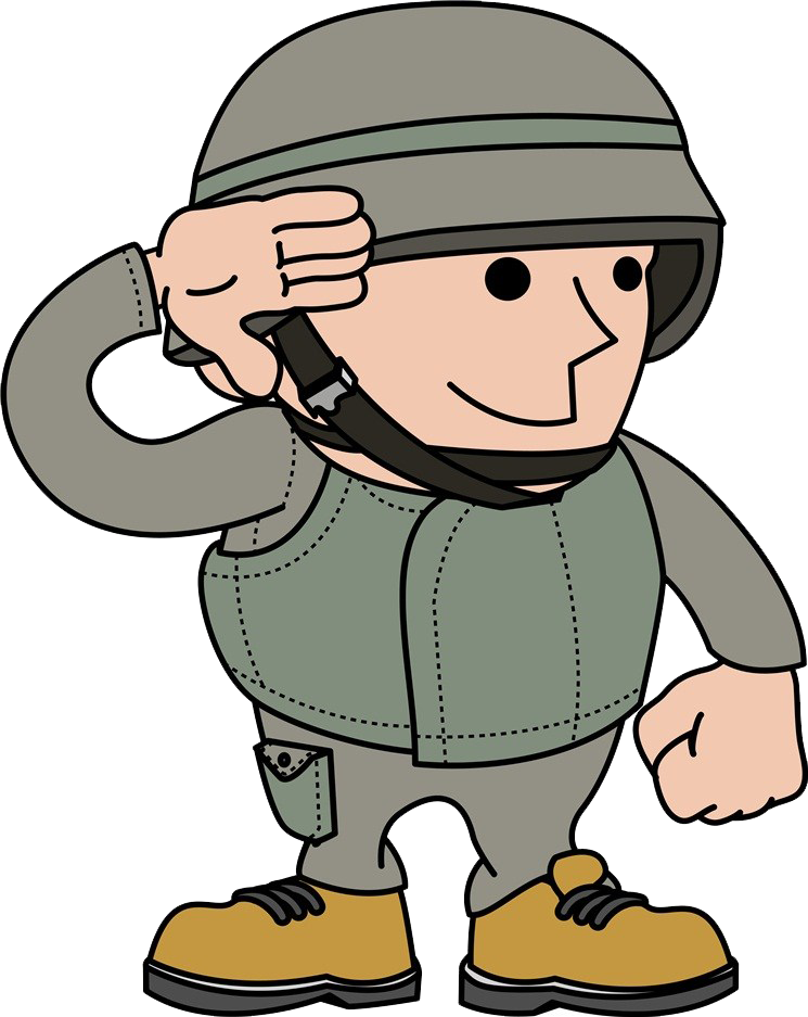 Salute Royalty Free Military Clip Art The - Army Soldier Cartoon (745x937), Png Download