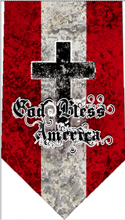 God Bless America Glossy Poly Satin Necktie - Cross (700x700), Png Download