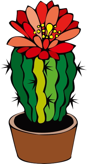 Barrel Cactus Clipart - Cactus With Flower Drawing (793x629), Png Download
