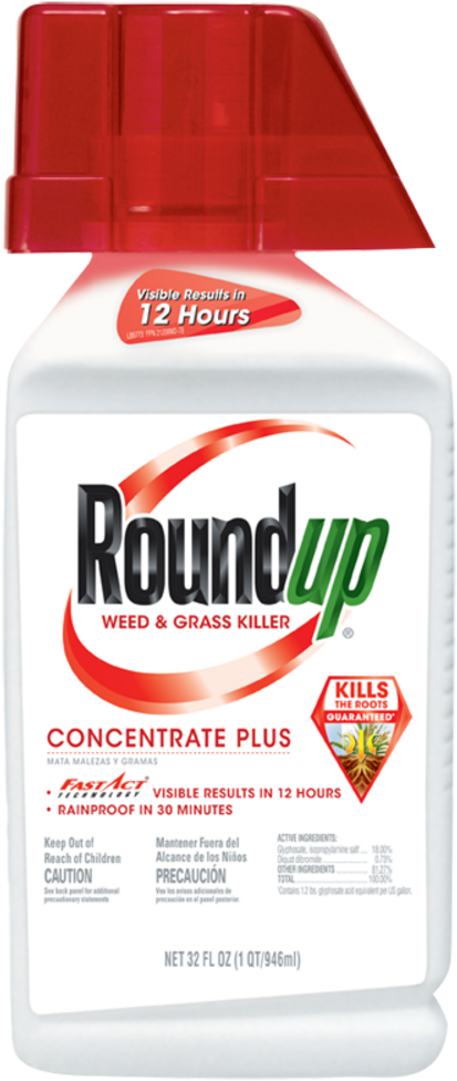 Concentrated Weed & Grass Killer - Round Up Concentrate (438x1000), Png Download