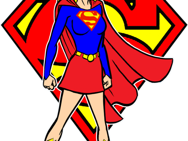 Drawn Supergirl Superwoman - Supergirl Clipart (640x480), Png Download