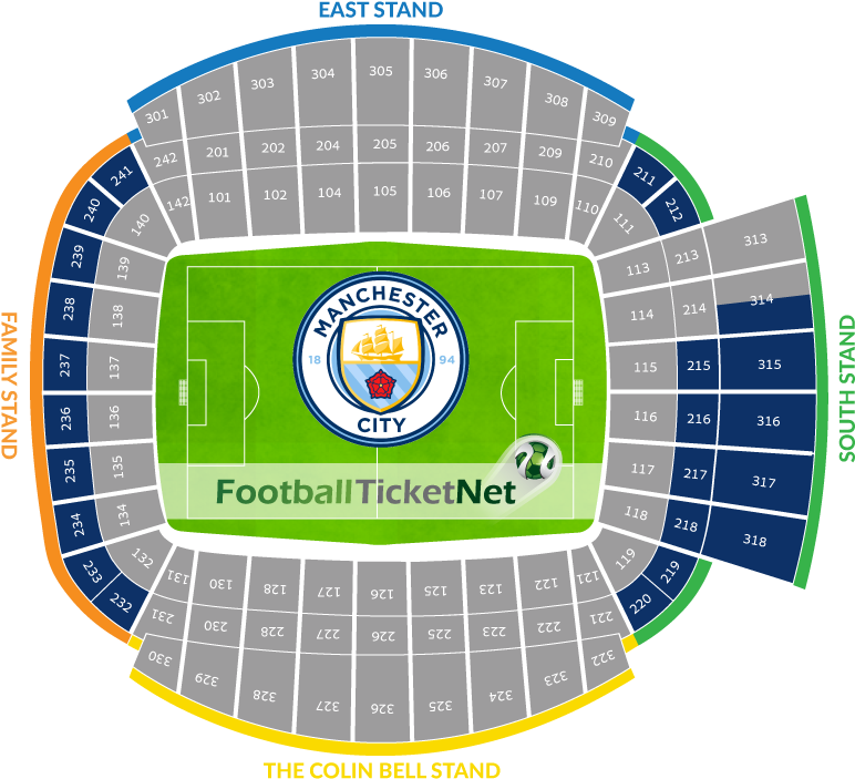 Manchester City Vs Tsg 1899 Hoffenheim Tickets - Man City Away End Seating Plan (923x721), Png Download