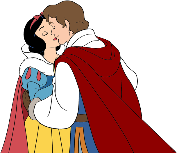 Snow White, Prince Kissing - Disney Snow White Kissing (609x529), Png Download