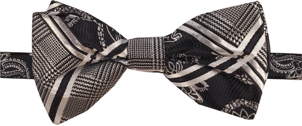 Black Bow Tie With Bandana Pattern For Formal Occasions - Formal Wear (1024x427), Png Download