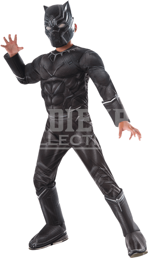 Kids Marvel Civil War Deluxe Black Panther Costume - Kids Black Panther Costume (850x850), Png Download