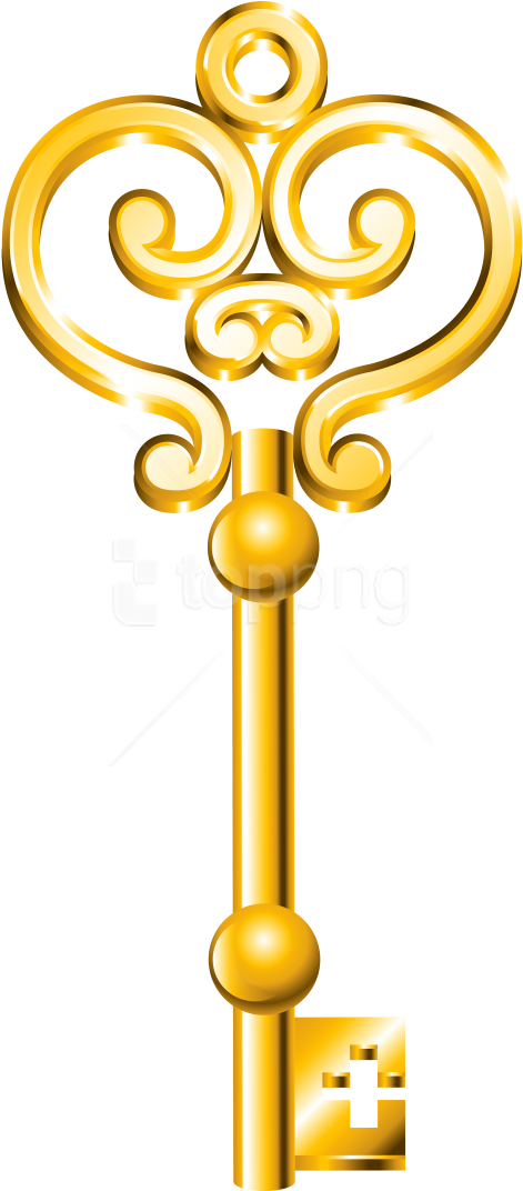 Free Png Download Golden Key Clipart Png Photo Png - Transparent Gold Key Png (480x1097), Png Download