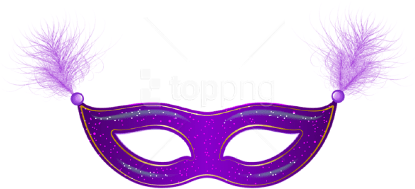 Free Png Download Purple Carnival Mask Clipart Png - Mask Clipart Png (850x393), Png Download